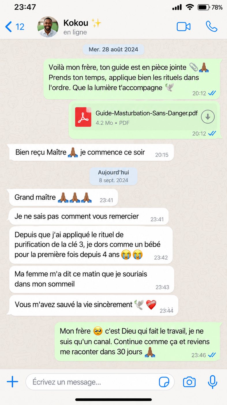 Témoignage WhatsApp client 1